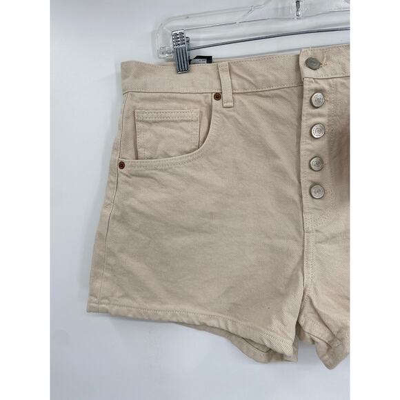 Reformation Charlie Exposed Button Fly Beige Jeans Shorts Size 31 NWT - Picture 4 of 7